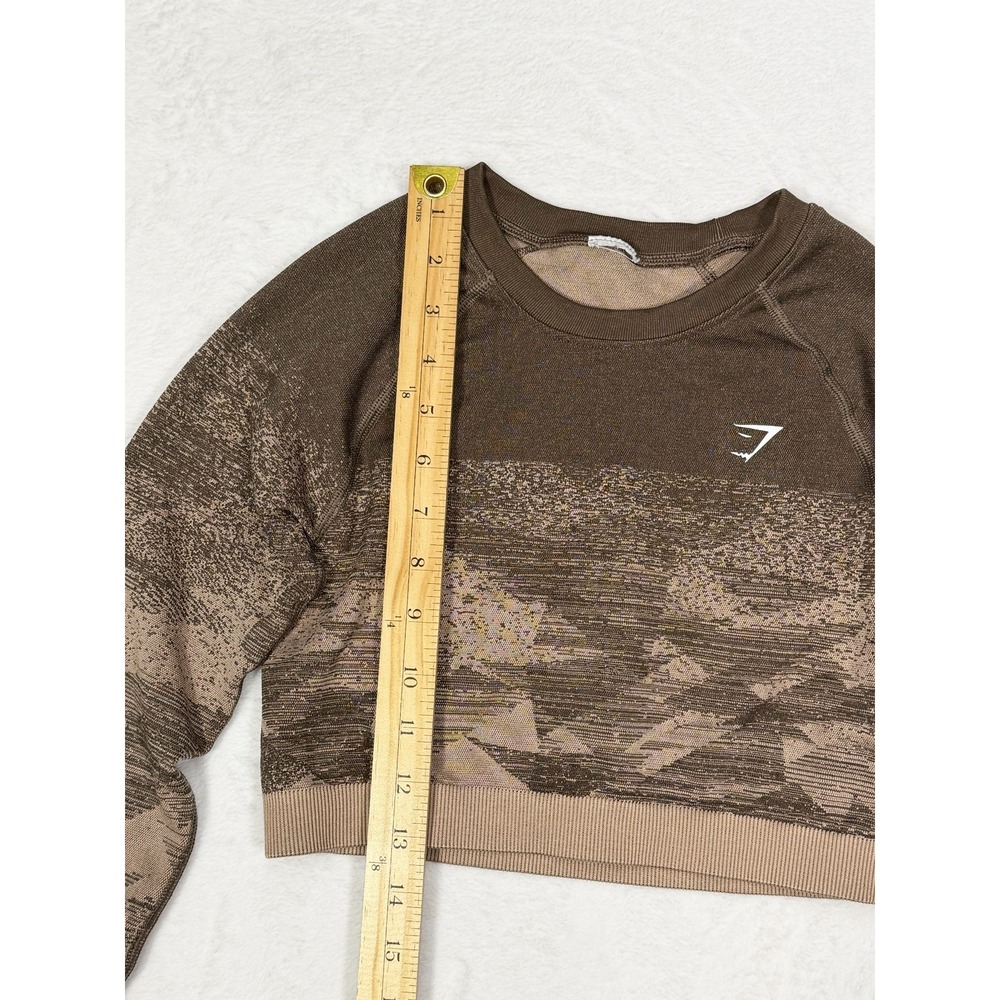 Gymshark Adapt Ombre Crop Top Women's Small Brown Gym Workout Athletic Training - Picture 6 of 11